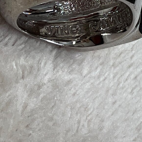 Vince Camuto Citrine Color Silver Tone Ring Chunky Pyramid Statement Cocktail 6 - Picture 8 of 9